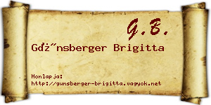 Günsberger Brigitta névjegykártya